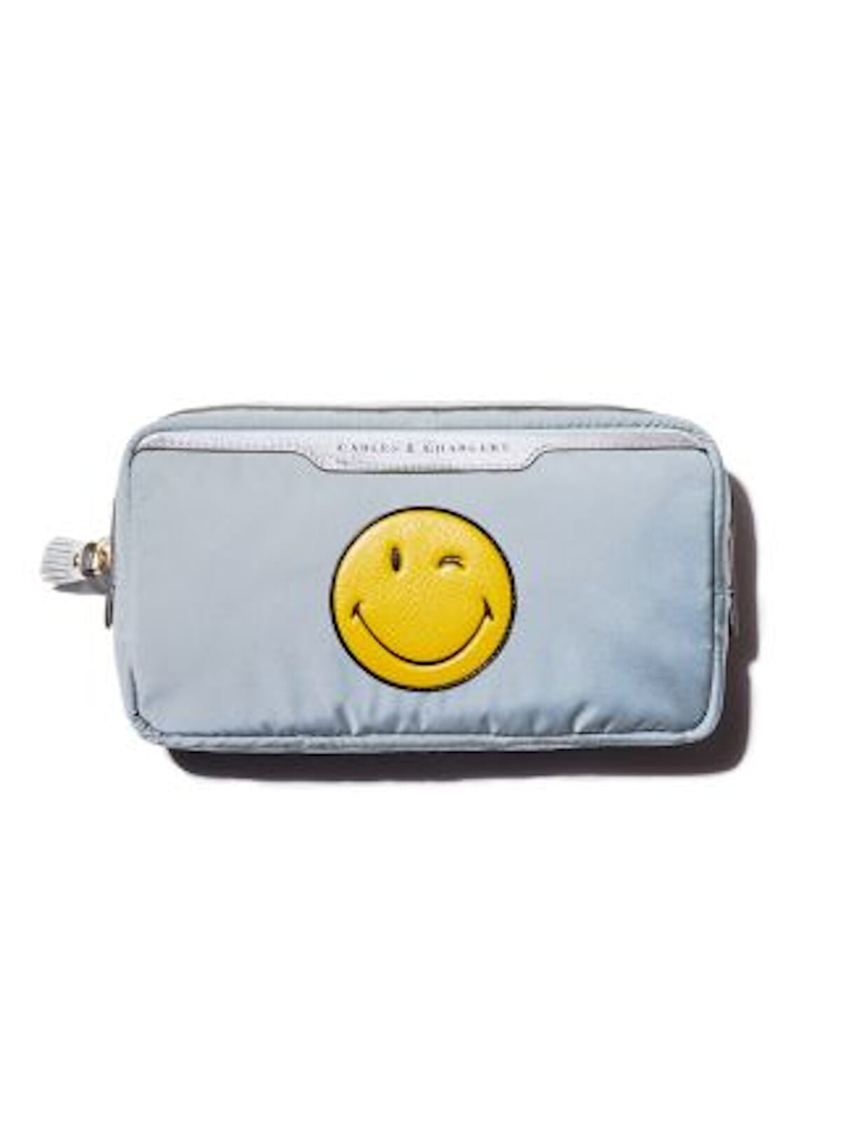 Anya Hindmarch Smiling Face Neon Yellow Leather Zip Pouch/Clutch Bag Wallet  | eBay